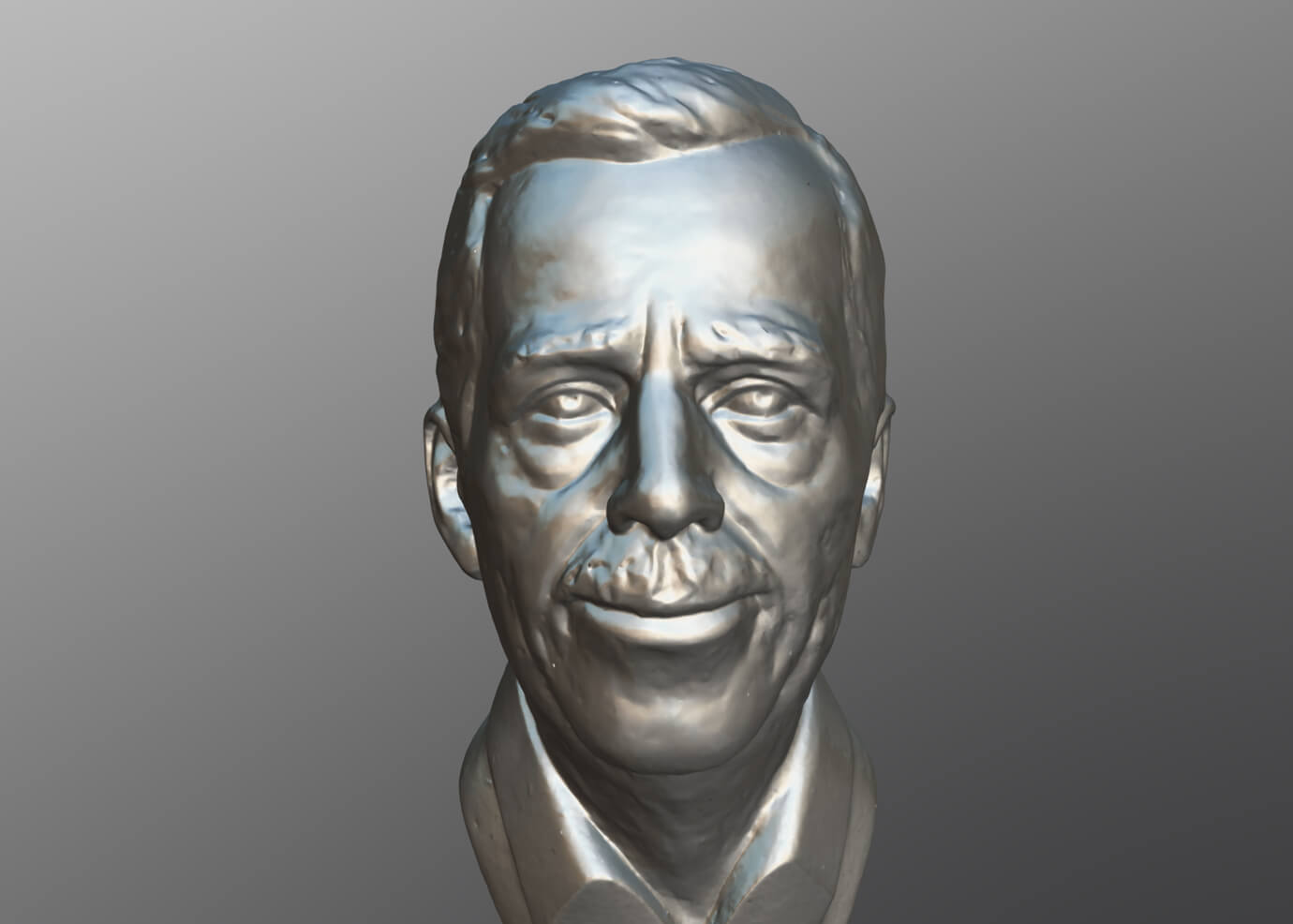 Václav Havel bronze sculpture bust scan