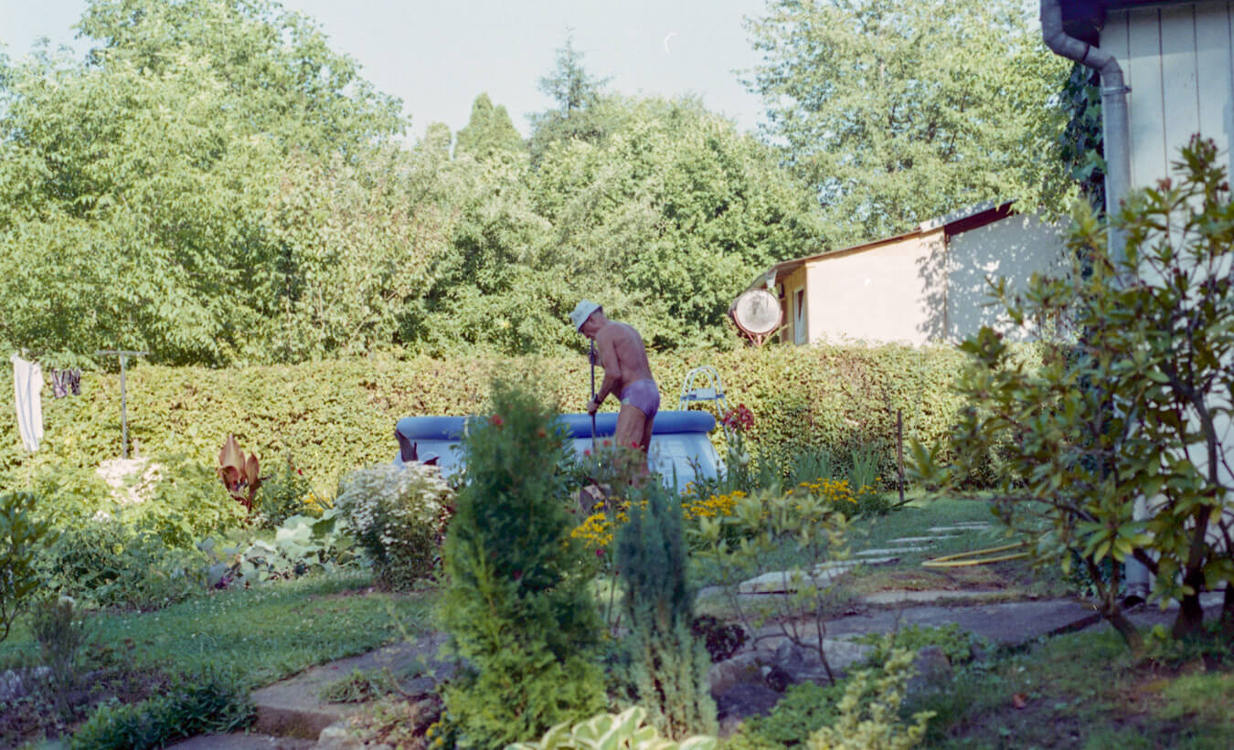Men in garden