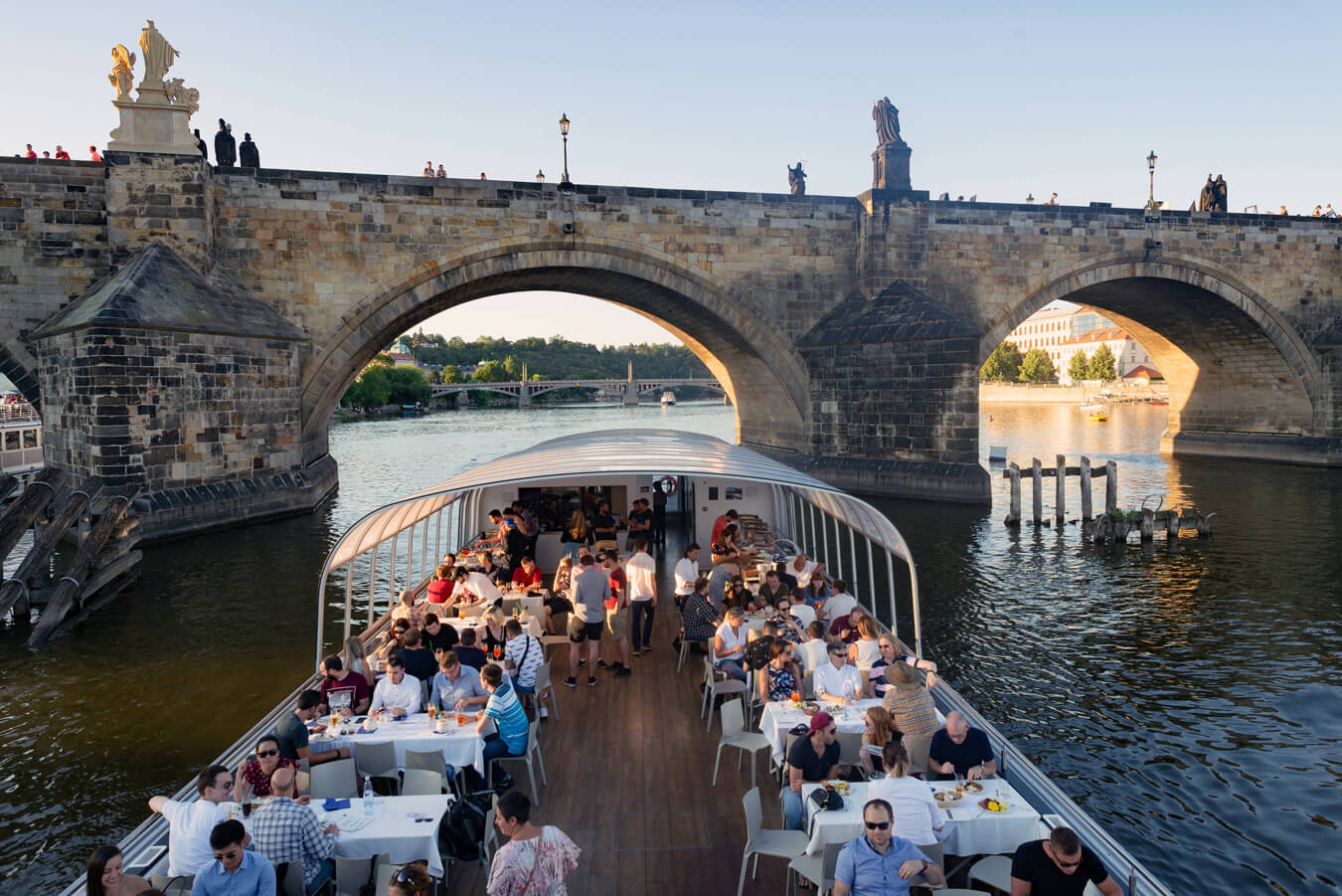 Corporate party at river boat in Prague
